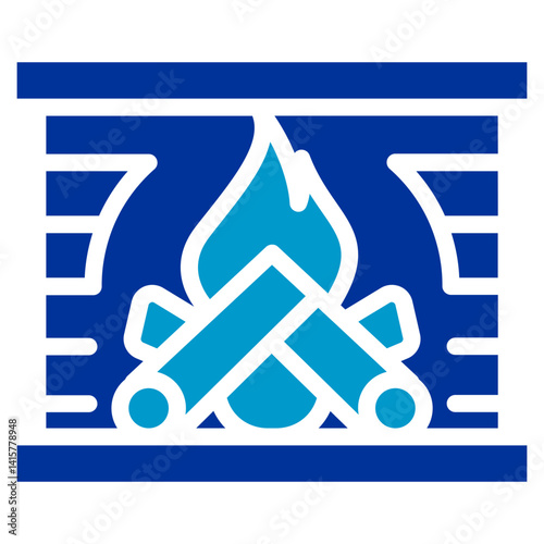 Cozy Fireplace Vector Icon