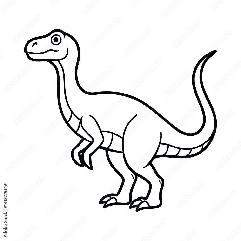 Black and White Illustration of a Dinosaur for Educational Use Black and White Illustration of a Dinosaur for Educational Use