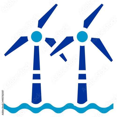 Offshore Wind Farm Vector Icon