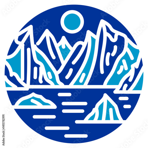 Northern Fjords Vector Icon