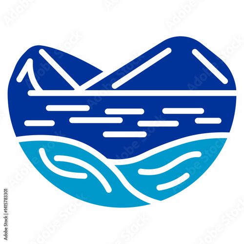Water Reservoir Landscape Vector Icon