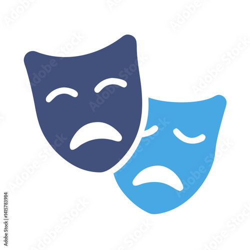  Tragedy Mask Icon for Theatrical Arts