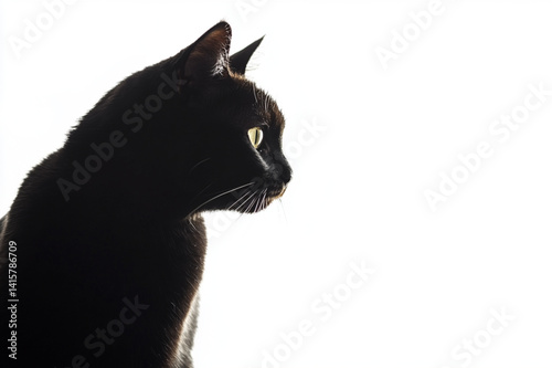 black cat isolated on white
