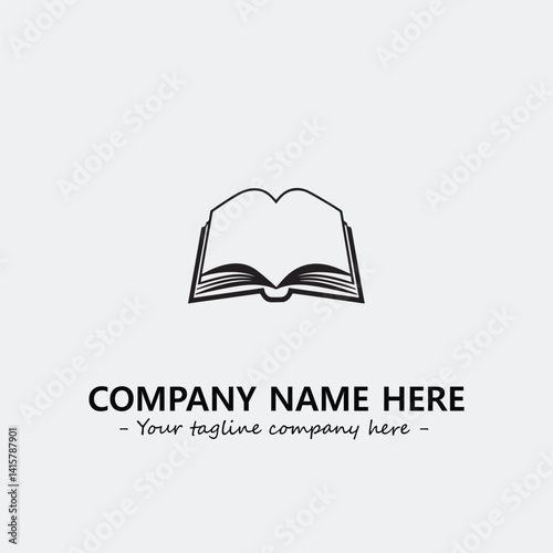 Book illustration black and white for logo company vector image
