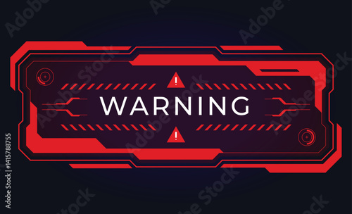 Modern futuristic danger message. Red frame template. Pop-ups with a warning signal. Vector illustration