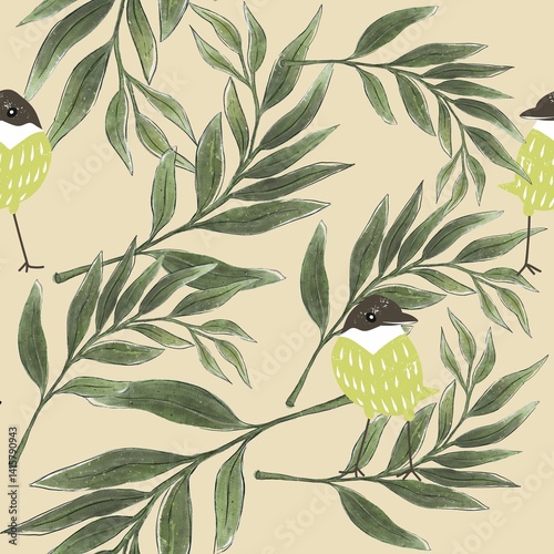 seamless background with birds