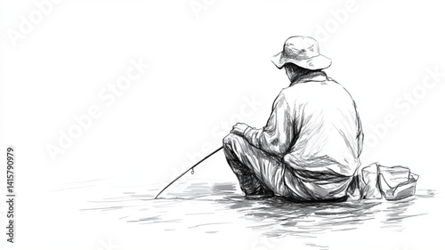 fishing on the river,.