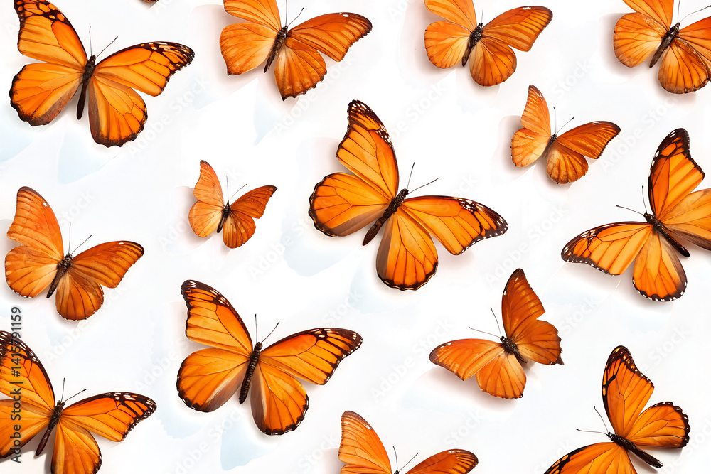 Fototapeta premium Vibrant Orange Butterflies Artwork