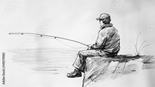man fishing on the river
