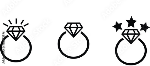 A classic solitaire diamond engagement ring  set on a white background