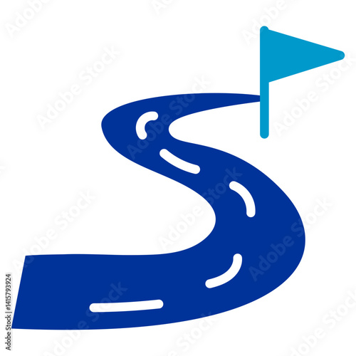 Detour Route Vector Icon