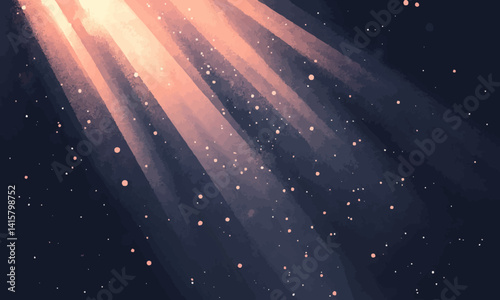 Dust particles floating in a sunbeam, Vector flat minimalistic isolated illustration