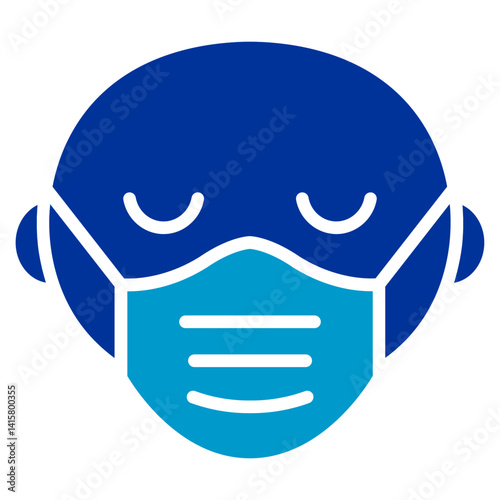 Face with Medical Mask Vector Icon