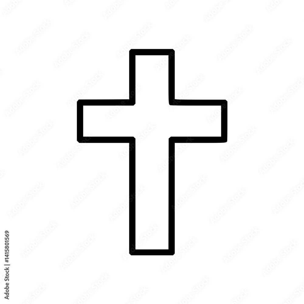 Christian cross icon in minimalist style Christian cross icon in minimalist style