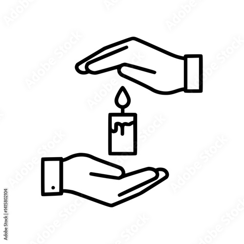 Hands protecting a candle symbolizing faith and spirituality  