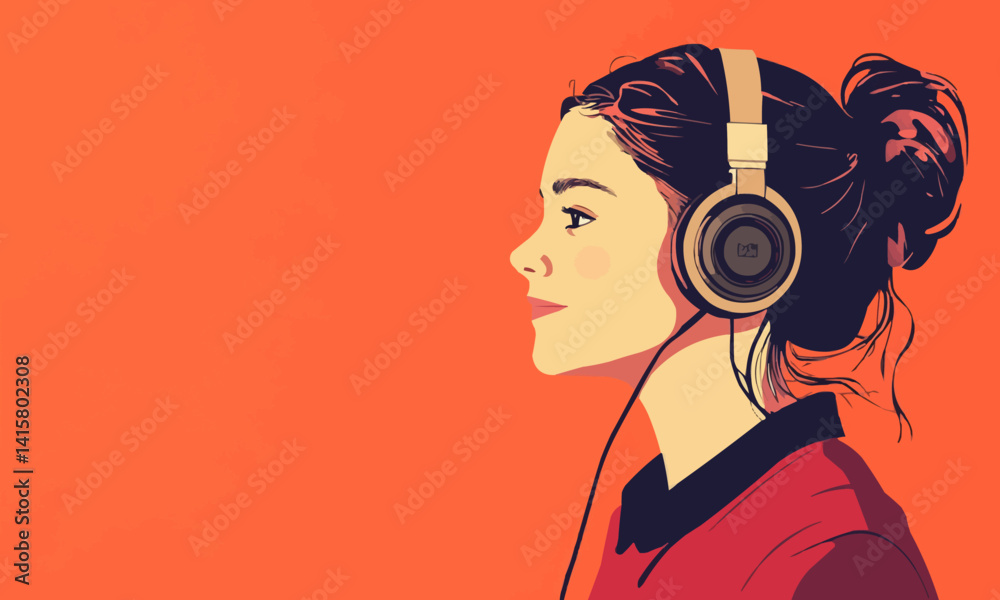 Obraz premium Customer service and professional support are illustrated by a young woman wearing a headset.