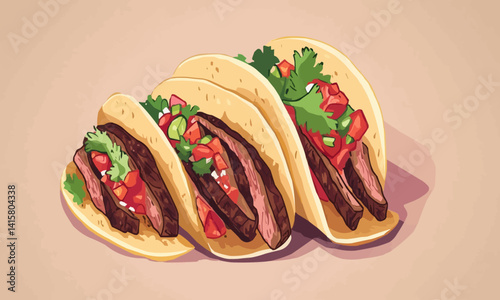 Grilled steak tacos with fresh salsa and cilantro garnish