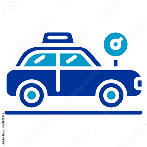 Short Distance Taxi Vector Icon