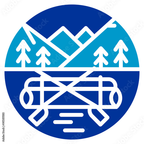 River Raft Vector Icon