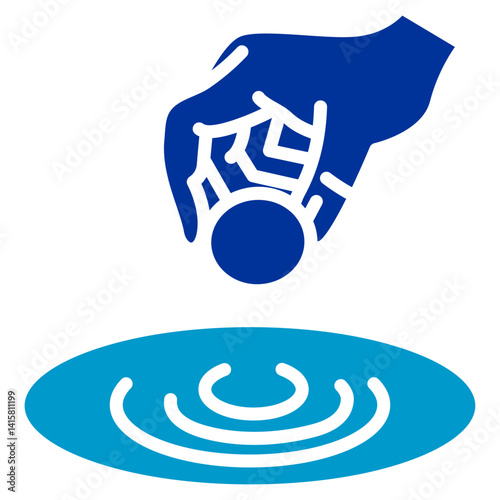 Rock Skipping Vector Icon