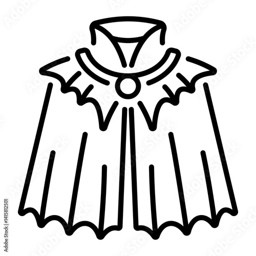 A line style icon of gothic cape 