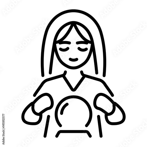 A line style icon of a fortune teller 
