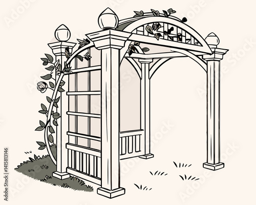 Elegant Garden Arbor Design A Charming Entrance with Climbing Plants