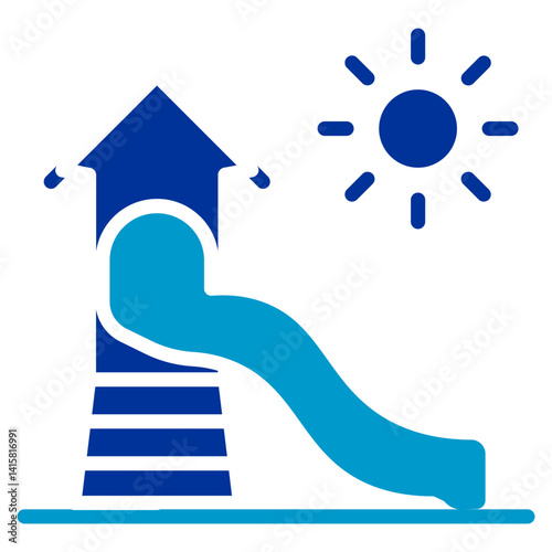 Kiddie Water Slide Vector Icon