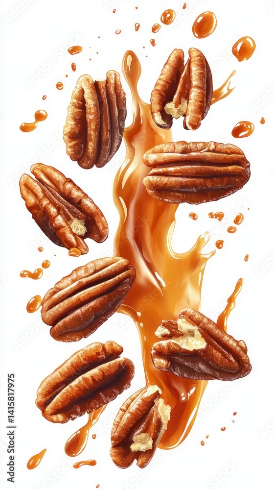 Pecans and Caramel Splash Pecans and Caramel Splash