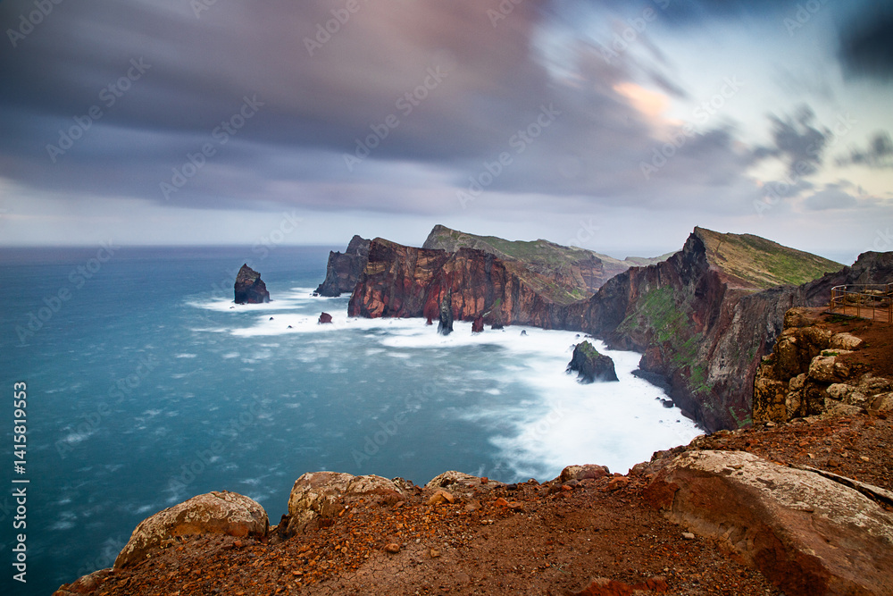 dramatic coastline with rocks of Madeira, Portugal