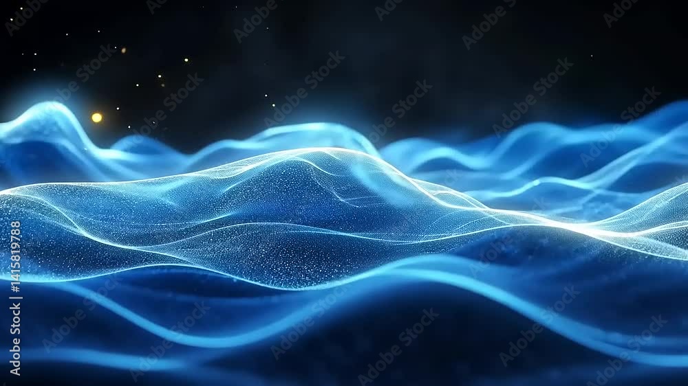 Abstract digital waves of glowing blue light Abstract digital waves of glowing blue light