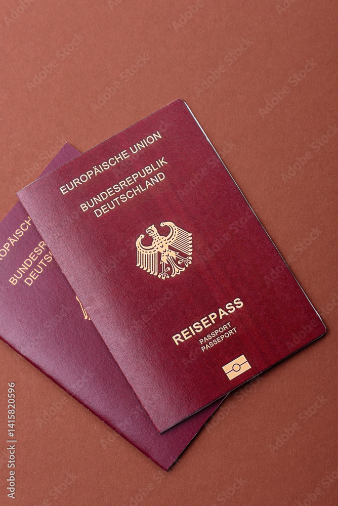 German passport, German document for travelling, border crossing German passport, German document for travelling, border crossing