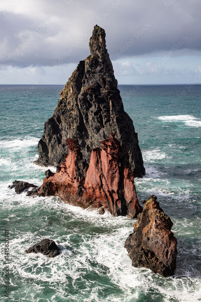 dramatic coastline with rocks of Madeira, Portugal