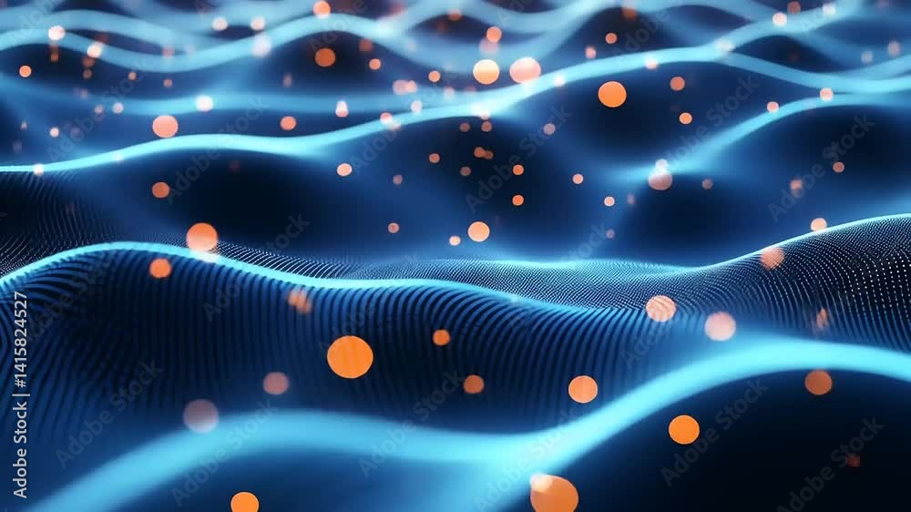 Abstract digital wave pattern with glowing particles (1)