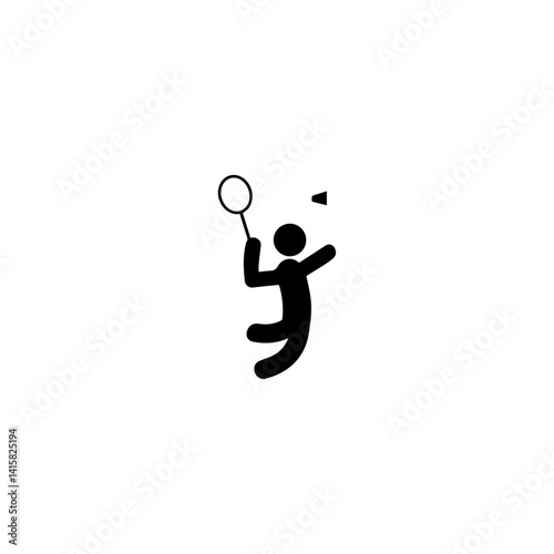 Badminton player icon flat vector design