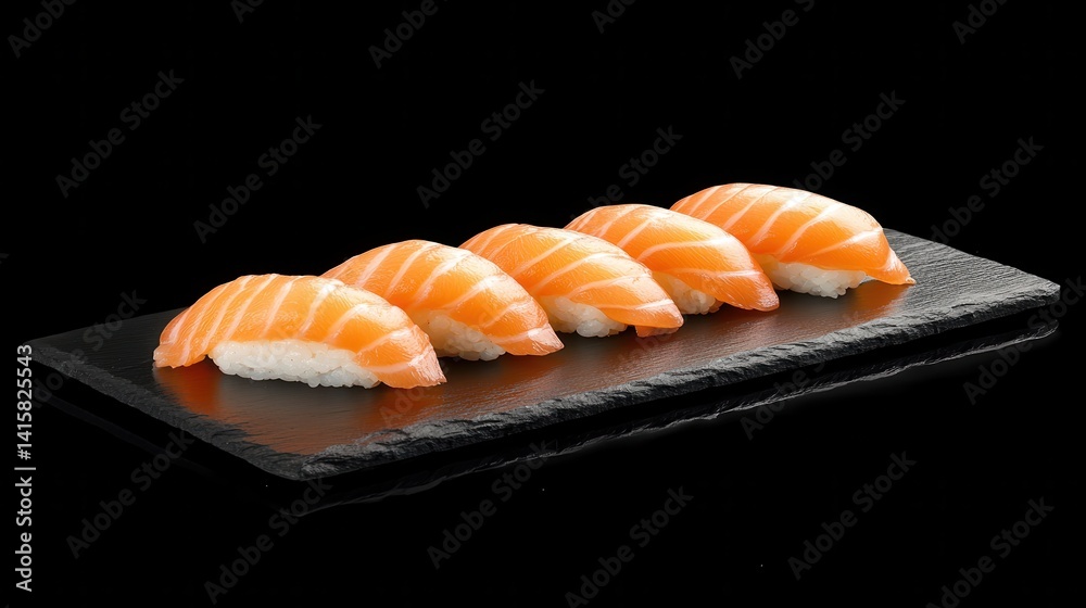 Nigiri Sushi Set with Salmon and Shrimp in Low Resolution Nigiri Sushi Set with Salmon and Shrimp in Low Resolution