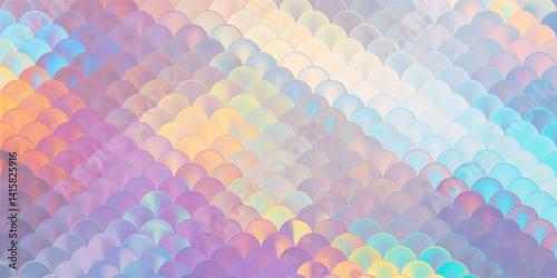 Soft pastel holographic mermaid, fish or snake scale. Iridescent skin