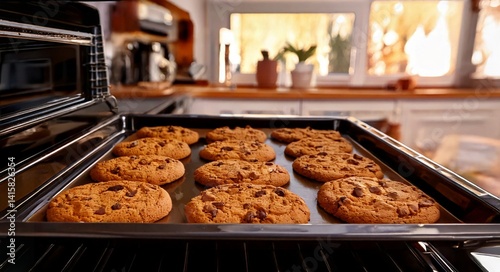 cookies with filling freshly baked in the oven

