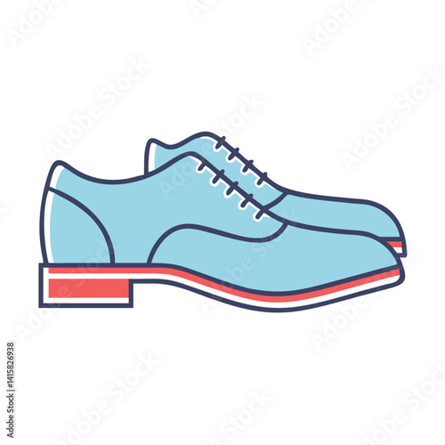 Stylish Light Blue Men's Leather Oxford Shoes with Red Soles