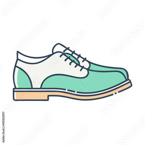 Stylish Mint Green and White Two Tone Mens Oxford Shoe with Cream Sole