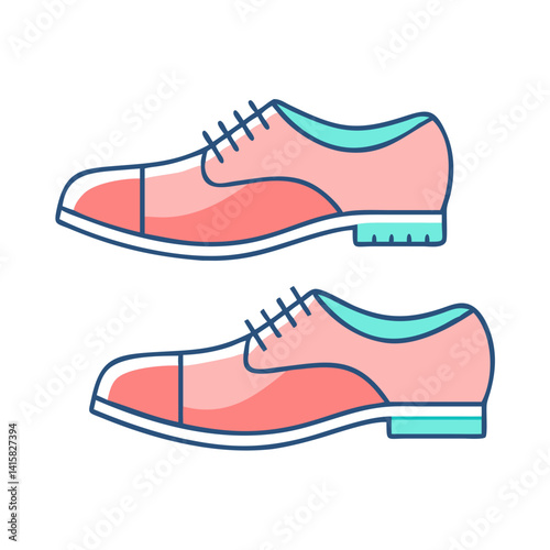 Pair of Pink Formal Oxfords Men's Shoes Classic Style Elegant Design Fashion Footwear