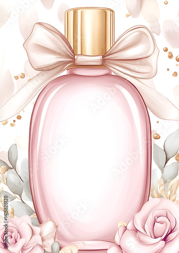 Pastel Watercolor Birthday Card with Nail Polish Bottle
