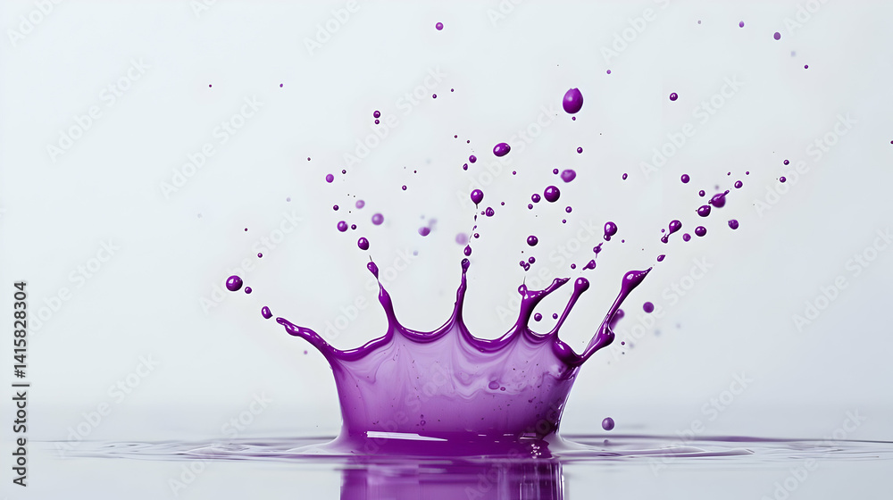 Purple Crown Splash On White Background