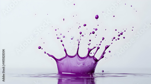 Obraz na płótnie Purple Crown Splash On White Background w salonie