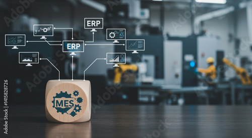 Wallpaper Mural MES system integrates ERP for efficient manufacturing process automation improving factory workflow Torontodigital.ca