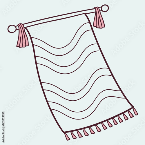 Whimsical Magic Carpet Illustration: Flying Rug, Fantasy, and Adventure Vector.
