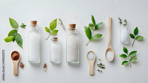 Obraz na płótnie Elegant Arrangement Of Natural Skincare Ingredients w salonie