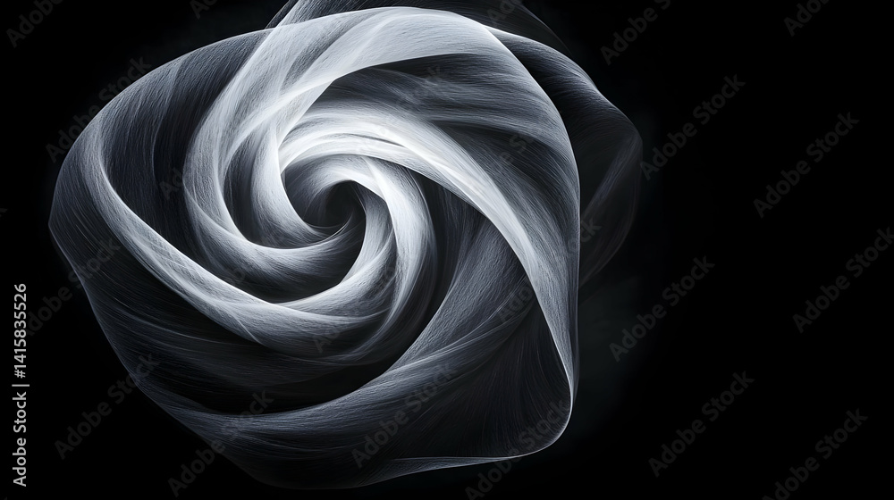 Abstract Spiral Pattern Design In Grayscale