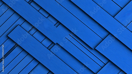 Obraz na płótnie Abstract Blue Geometric Wood Pattern Design w salonie