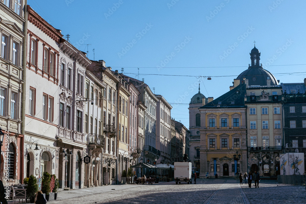 Naklejka premium The main square of Lviv